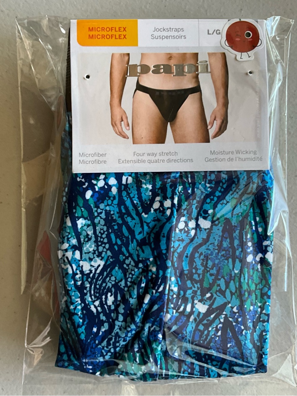 Microflex Men’s PAPI Jockstrap in Blue Multi - Picture 2 of 3
